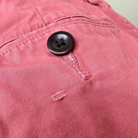 J.Crew Club Men's 10.5" Washed Red Cotton Flat Front Shorts SZ 32 Preppy‎ Summer - Picture 6 of 7